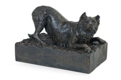 bronze dog urn - border collie compact