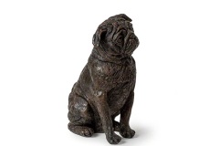 bronze dog urn - pug