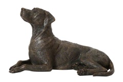 bronze dog urn - rhodesian ridgeback