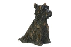 bronze dog urn - yorkshire terrier
