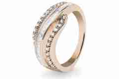 White and rose gold ring