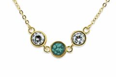 Aqua and gold necklace