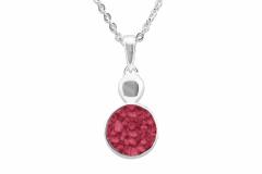 Silver and red necklace