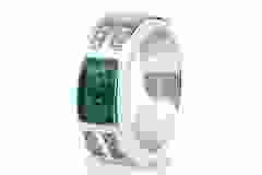 Silver and aqua ring
