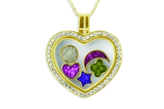 Glass locket gold