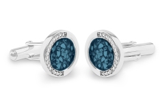 Silver and blue cufflinks