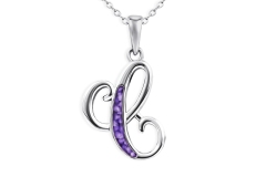 Silver letter necklace