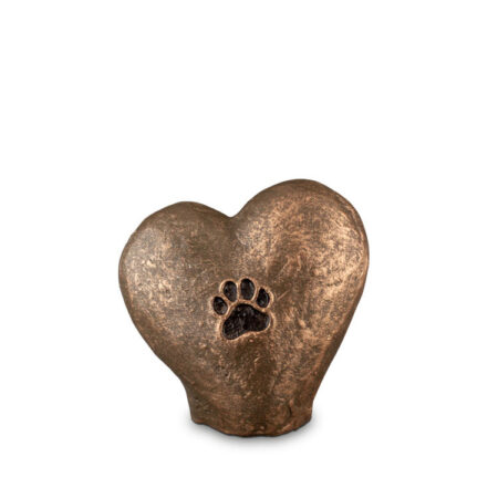 Ceramic Brass effect Heart with Paw Imprint