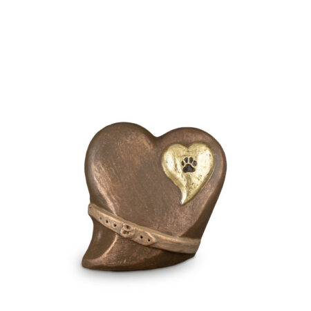 Ceramic Brass effect heart with Collar
