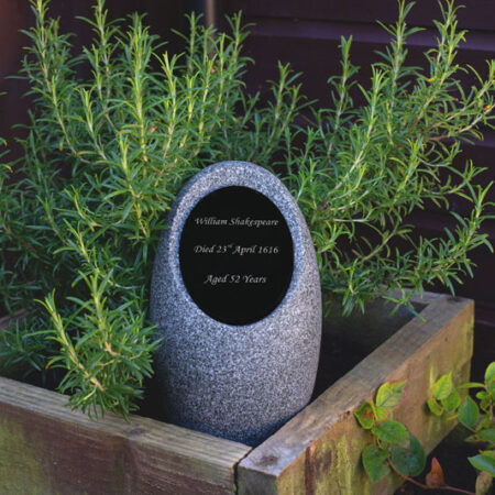 HighDown garden pet urn with acrylic plaque