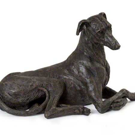 bronze dog urn greyhound