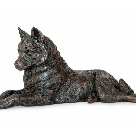 bronze dog urn husky