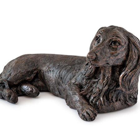bronze dog urn long haired dachshund