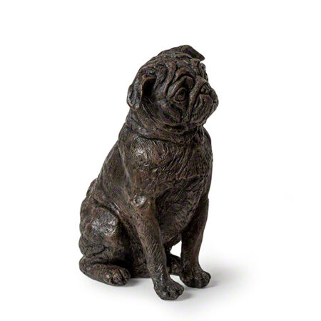 bronze dog urn pug