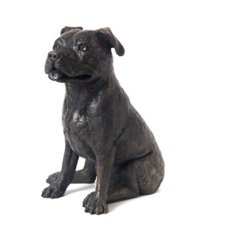 bronze dog urn staffordshire bull terrier